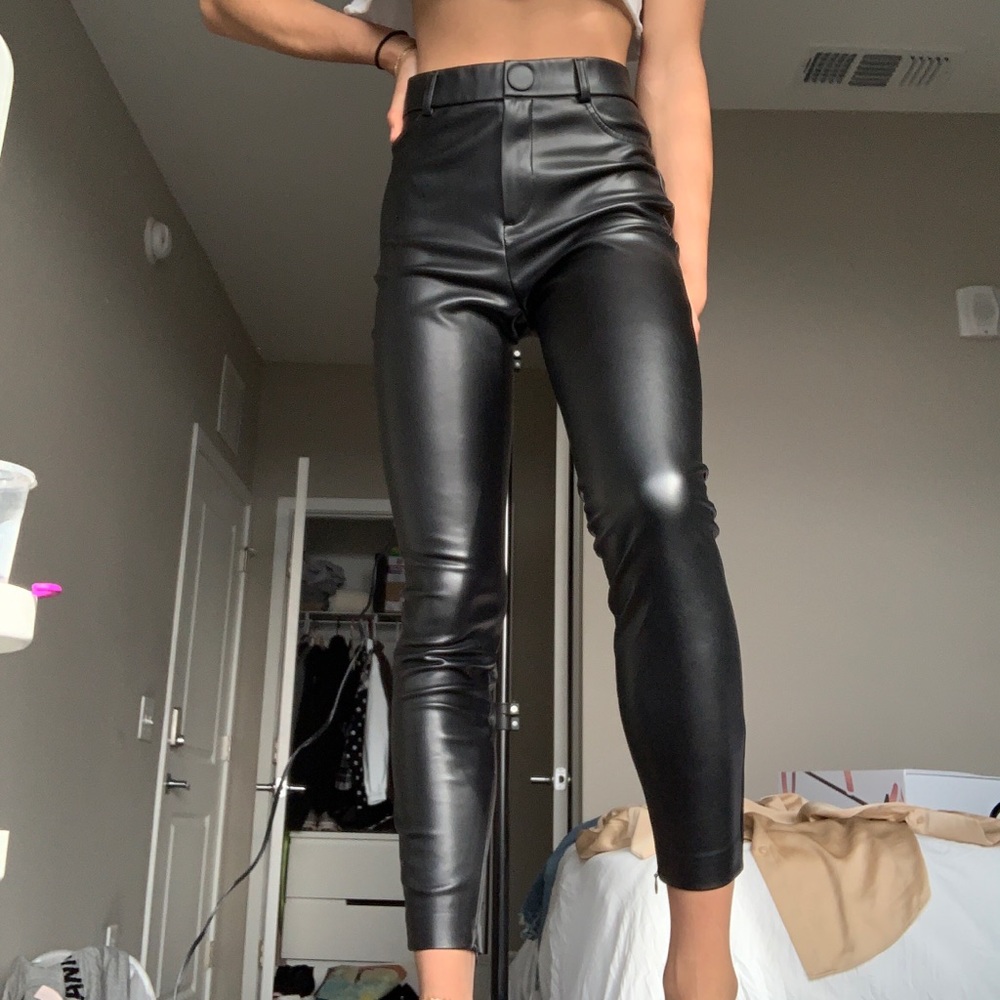 ZARA Faux Leather Pants w/ Suede lining